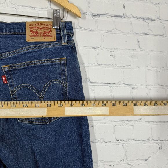 Levis 501 Jeans Button Fly Women Size 29 Medium Washed Denim Straight Leg Pants - Picture 13 of 13